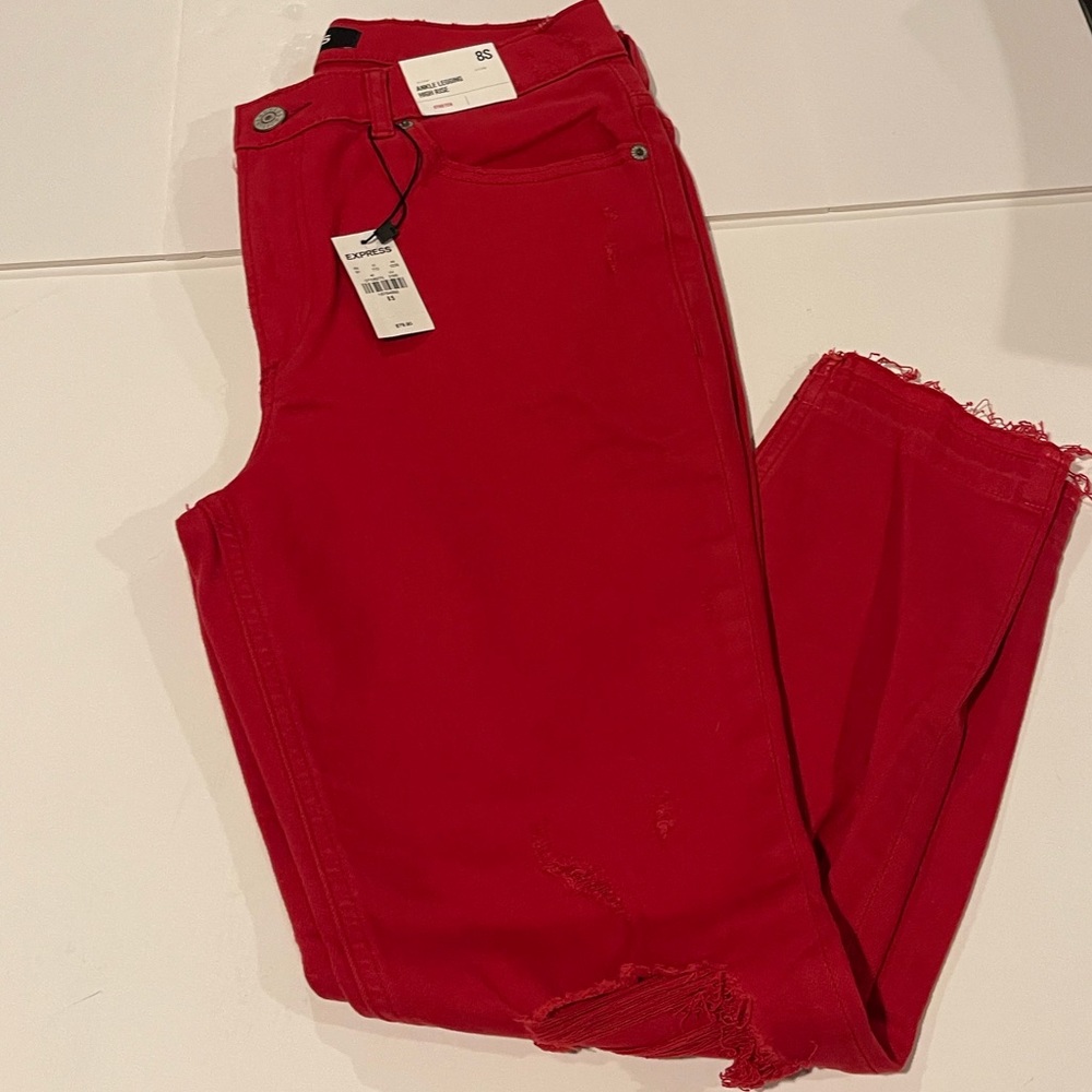 NWT Women’s Express Jeans, Color Red, Size 8S